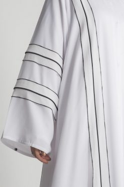 MOIAP60002 4 V-Neck White Abaya