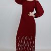 Crepe Dress - Golden feathers