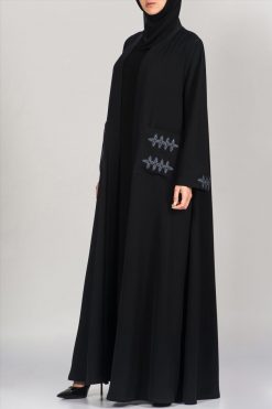 TFD KH 10023 3 Designer Black Abaya - Al Yazya