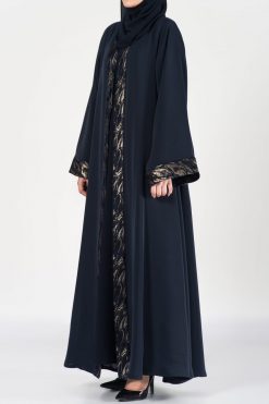 TFD EV 10005 3 Navy Blue Wedding Abaya - Gharam