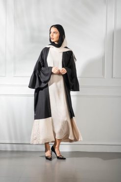 Beige And Black Abaya