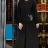عباية زهرية معلقة بتصميم كلاسيكي، مقاس 9 Vintage Hanging Floral Abaya