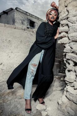 FBS 000031 4 Black Tjek Abaya