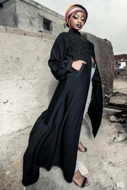 FBS 000031 3 Black Tjek Abaya
