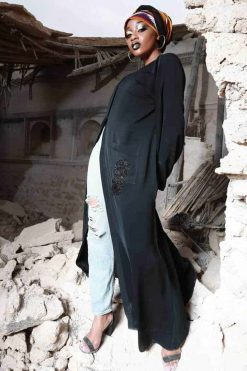 FBS 000030 5 Swart Blom Abaya