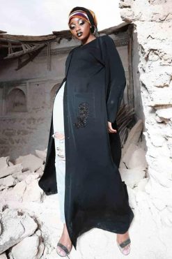 FBS 000030 4 Swart Blom Abaya