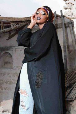 FBS 000030 3 Swart Blom Abaya