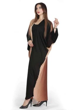 FBS 000014 4 Peach- black Abaya