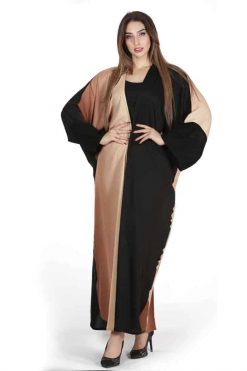 FBS 000014 3 Peach- black Abaya