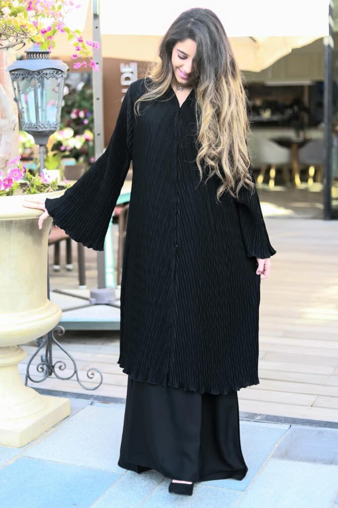 Pleated Open Abaya - Belen