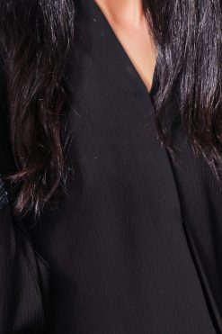 Sequence work in hand for feather abaya scaled 2 Abaya with Blue Sequence and Feathers