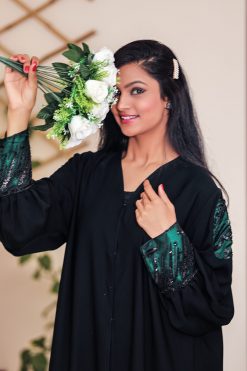 Abaya with Green Sequence 6 121A0316 scaled 2 Abaya with Green Sequence