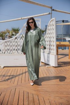 Pastel Green Abaya with Handwork 11 MOICR010 1 6 scaled 2 Pastel Green Abaya with Handwork