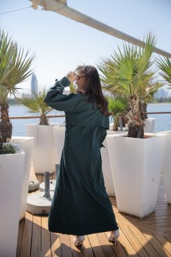 Green Coat Style Casual Abaya 9 MOICR011 5 scaled 2 Green Coat Style Casual Abaya