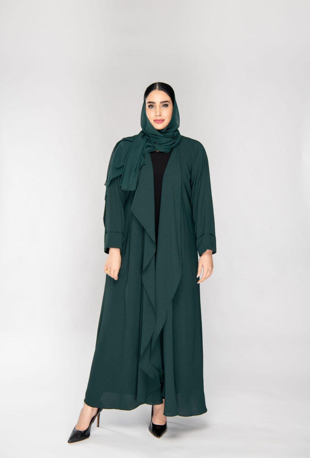 long open front abaya