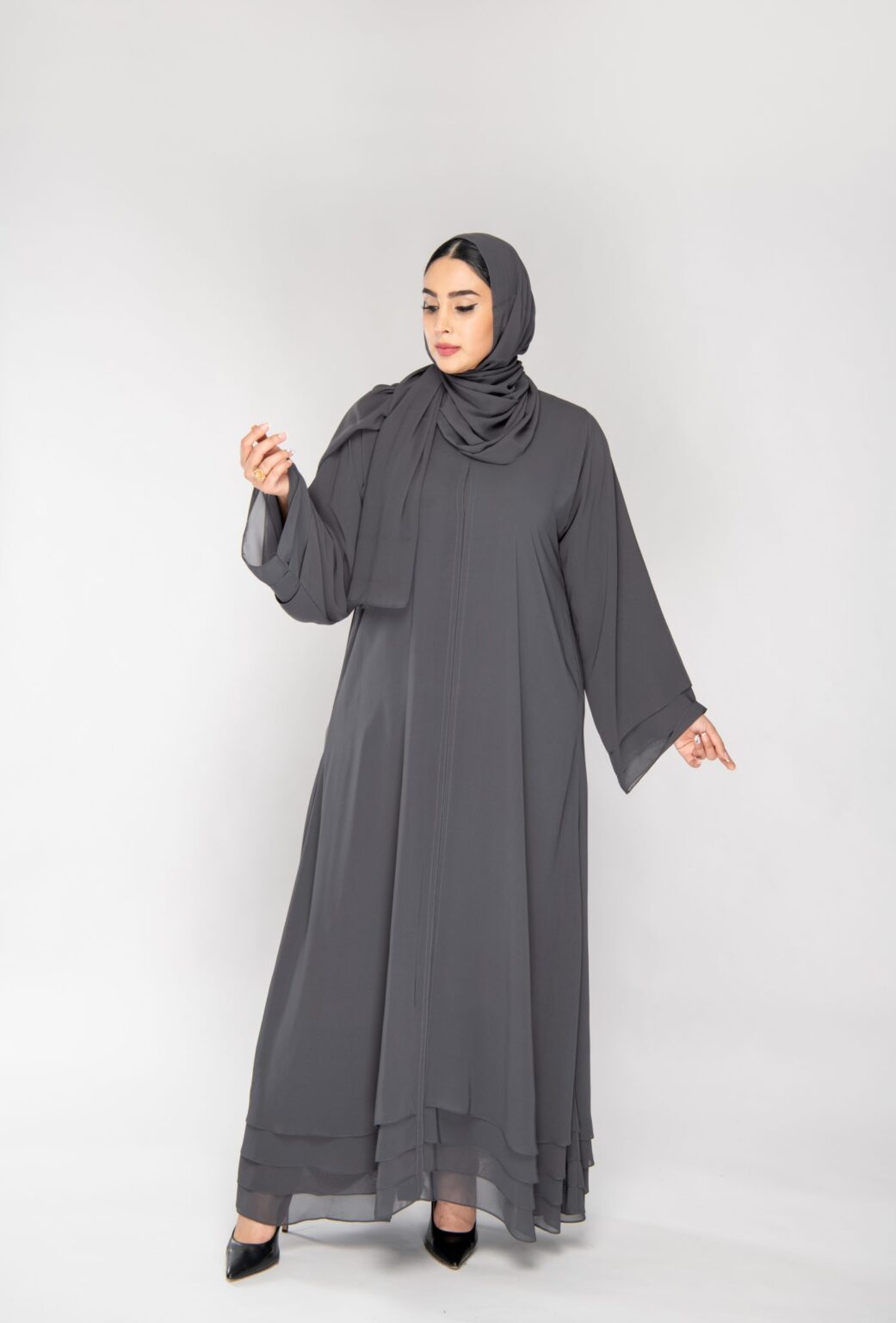 Double chiffon abaya Outlet