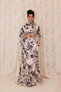 121A0003 scaled 3 Satin Silk Purple Floral Dress