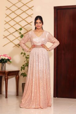121A0109 scaled 3 Rose Gold Sequence Tulle Dress