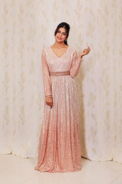 121A0140 scaled 2 Rose Gold Sequence Tulle Dress
