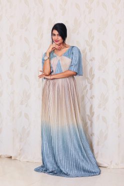 Earth Color Pleated Shiny jersey Dress 7 121A9975 scaled 3 Earth Color Pleated Shiny jersey Dress