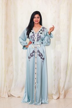 121A9854 scaled 3 Thick satin silk Kaftan - green
